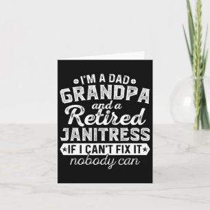 Mens Dad Grandpa And Retired Janitress Christmasfa Card