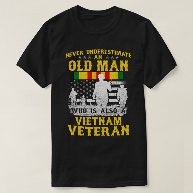 Mens Dad Grandpa Vietnam Veteran Vintage Shirt Men (Design Front)