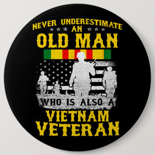 Mens Dad Grandpa Vietnam Veteran Vintage Shirt Men 6 Cm Round Badge