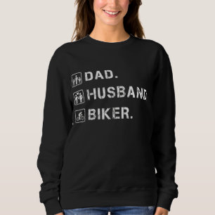 Mens Dad Husband Biker Biking Mountain Bike  Cycli Sweatshirt
