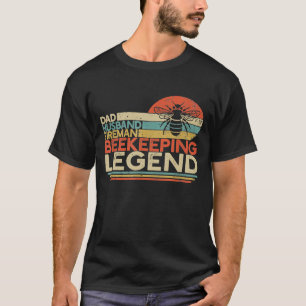 Mens Dad Husband Fireman Beekeeping Legend Firefig T-Shirt