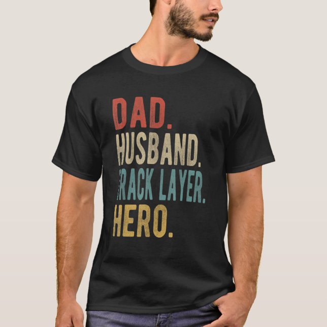 Mens Dad Husband Track Layer Hero T-Shirt (Front)