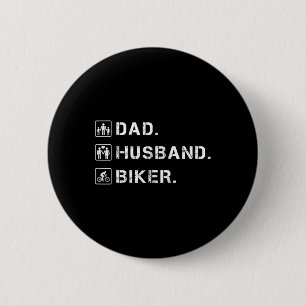 Mens Dad Husnd Biker Biking Mountain Bike Lover Cy 6 Cm Round Badge