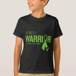 Mens Dad Is A Warrior Ribbon Non-Hodgkins Lymphoma T-Shirt