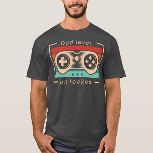 Mens Dad Level Unlocked Video Gamer Level Up T-Shirt