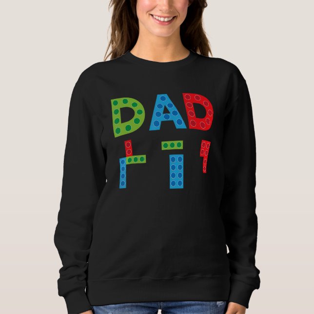 Mens Dad Master Builder Father Building Blocks Bri Sweatshirt (Front)