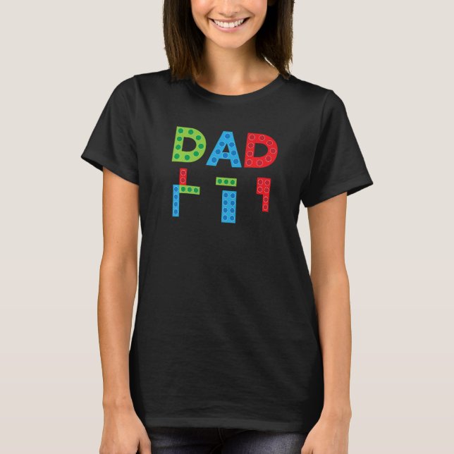Mens Dad Master Builder Father Building Blocks Bri T-Shirt (Front)