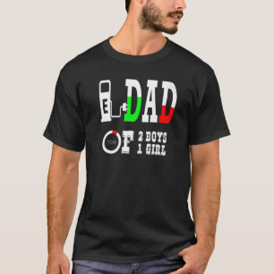 Mens DAD of 2 Boys 1 girl father or grandpa of 3 k T-Shirt