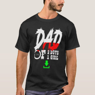 Mens Dad Of 2 Boys 1 Girl Father Or Grandpa Of 3 K T-Shirt
