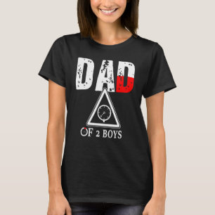 Mens Dad Of 2 Boys Father Or Grandpa Of 2 Kids 15 T-Shirt