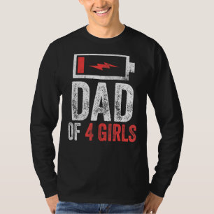 Mens Dad Of 4 Girls From Daughter Father's Day Bi T-Shirt