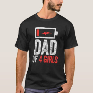 Mens Dad Of 4 Girls From Daughter Father's Day Bi T-Shirt