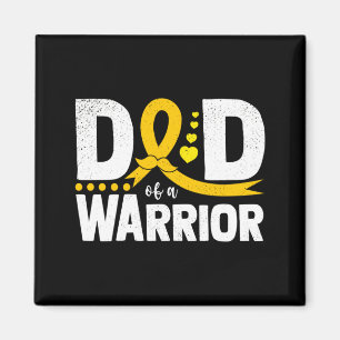 Mens Dad Of A Warrior Childhood Cancer Ribbon Magnet
