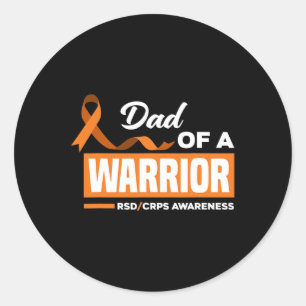 Mens Dad Of A Warrior Rsd Crps Awareness  Classic Round Sticker