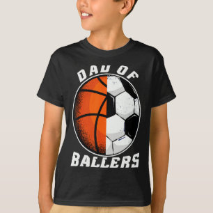 Mens dad of ballers basketball soccer dad t shirt