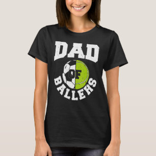 Mens Dad Of Ballers Fathers Day Ball Papa Tennis S T-Shirt