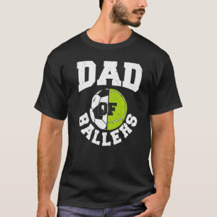 Mens Dad Of Ballers Fathers Day Ball Papa Tennis S T-Shirt
