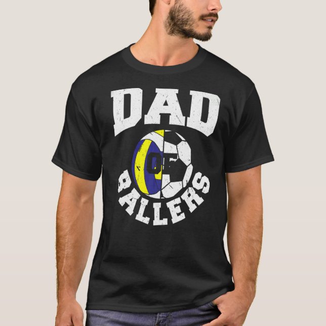 Mens Dad Of Ballers Fathers Day Ball Papa Volleyba T-Shirt (Front)
