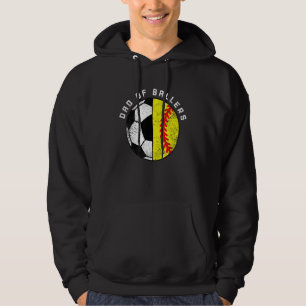 Mens Dad Of Ballers Soccer Softball Dad Hoodie