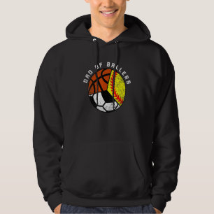 Mens Dad Of Ballers   Softball Soccer Basketball D Hoodie