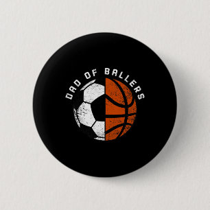 Mens Dad Of Byllers Fun Soccer Bysketbyll Dad  6 Cm Round Badge