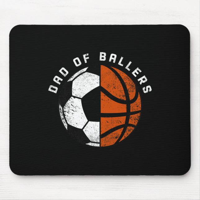 Mens Dad Of Byllers Fun Soccer Bysketbyll Dad  Mouse Pad (Front)
