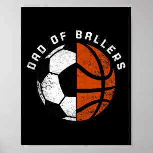 Mens Dad Of Byllers Fun Soccer Bysketbyll Dad Poster
