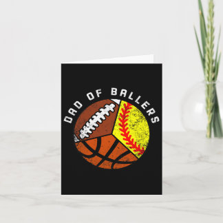 Mens Dad Of Byllers Fun Softbyll Bysketbyll Footby Card