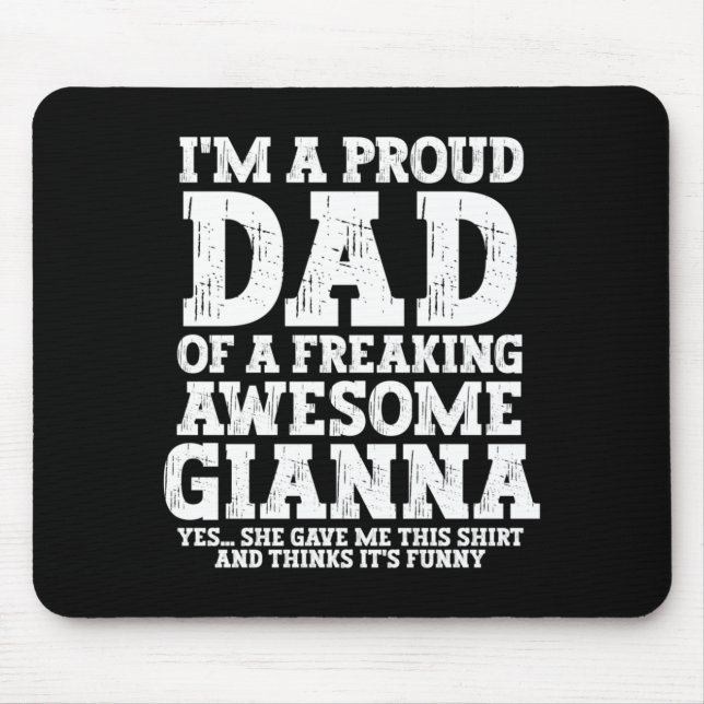 Mens Dad Of Gi Personalised Name Funny Fathers Day Mouse Pad (Front)