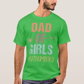 Mens Dad of Girls  Outnumbered Fathers Day  T-Shirt