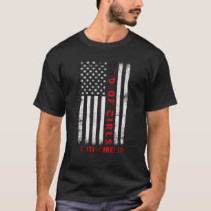 Mens Dad Of Girls Outnumbered Vintage American Fla T-Shirt