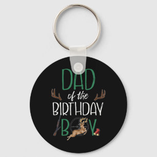 Mens Dad Of The Birthday Boy Big One Birthday Deer Key Ring