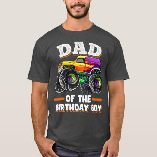 Mens Dad Of The Birthday Boy Fathers Monster Truck T-Shirt