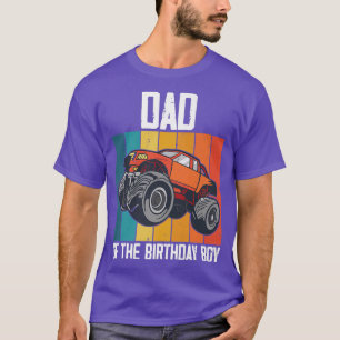 Mens Dad Of The Birthday Boy Fathers Monster Truck T-Shirt