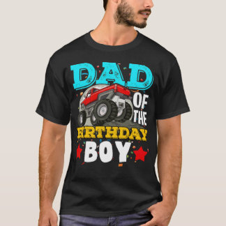 Mens Dad of the Birthday Boy Monster Truck coloure T-Shirt