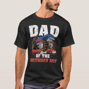 Mens Dad Of The Birthday Boy  Monster Truck Dad Fa T-Shirt