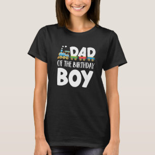 Mens Dad Of The Birthday Boy Railroad Train Birthd T-Shirt