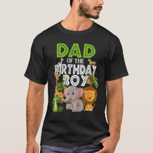 Mens Dad Of The Birthday Boy Zoo Theme Animal Fami T-Shirt