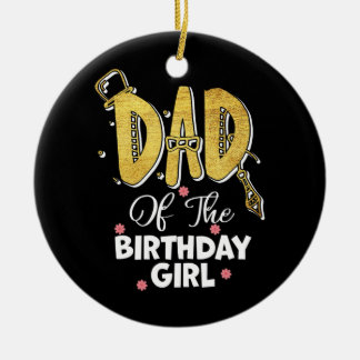 Mens Dad of the Birthday Girl Daughter Matching Ceramic Tree Decoration