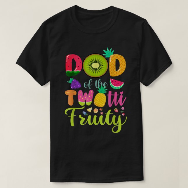 Mens Dad Of the Twotti Frutti 2nd Birthday Fruity  T-Shirt (Design Front)
