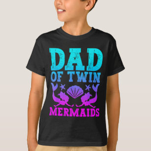 Mens Dad Of Twins Mermaid Father's Day Pregnancy A T-Shirt