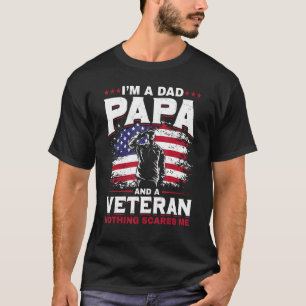 Mens Dad Papa Us Veteran Patriotic Father Soldier T-Shirt