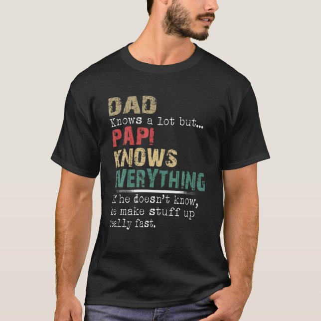 Mens Dad Papi Know Everything Retro Christmas Gran T-Shirt (Front)