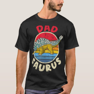 Mens Dad Saurus I Ankylosaurus Dinosaur I Family M T-Shirt