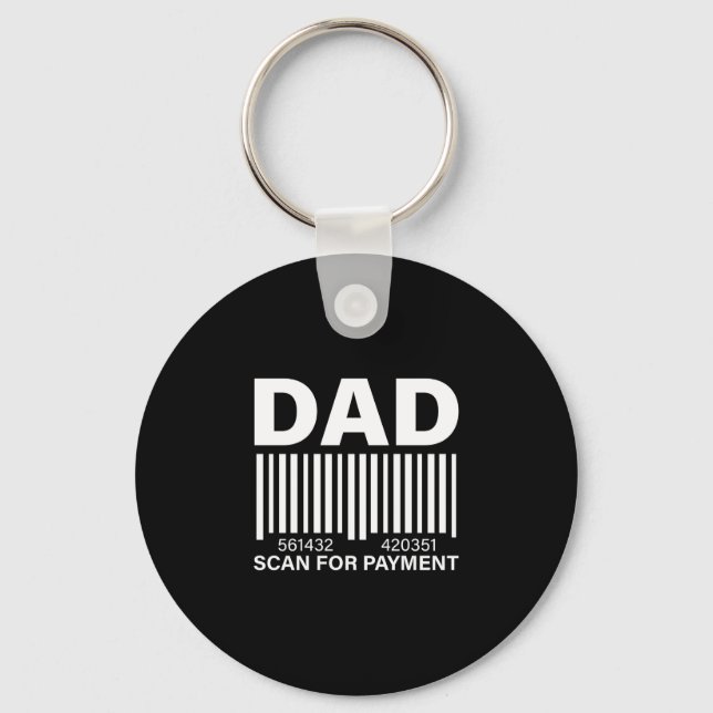 Mens dad scan payment graphic performance  key ring (Front)