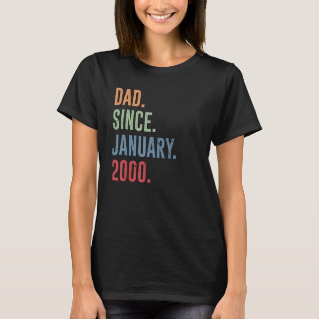 Mens Dad Since January 2000 T-Shirt (Front)