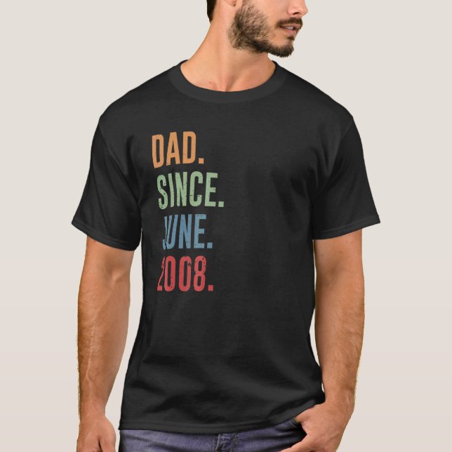 Mens Dad Since June 2008 T-Shirt (Front)
