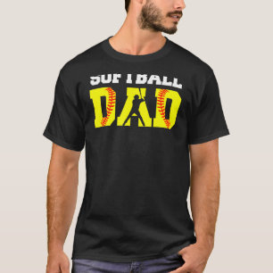 Mens Dad Softball Apparel Yellow Softball Dad Fat T-Shirt