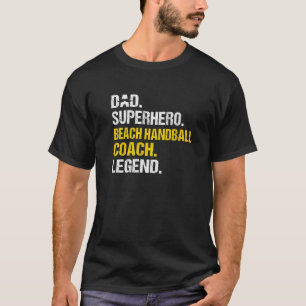 Mens Dad Superhero Beach Handball Coach Premium T-Shirt