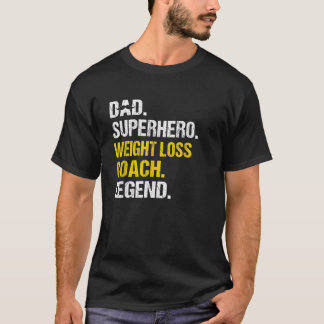 Mens Dad Superhero Weight Loss Coach Funny Humour  T-Shirt
